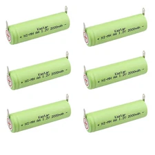 Kastar 6 PCS AA 1.2V 2000mAh Ni-MH Rechargeable Batteries Cell Flat Top w/ Tabs 