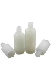 US 50pc M4 x 30+6mm Nylon Hexagonal Pillar Female and Male Standoff Spacer White