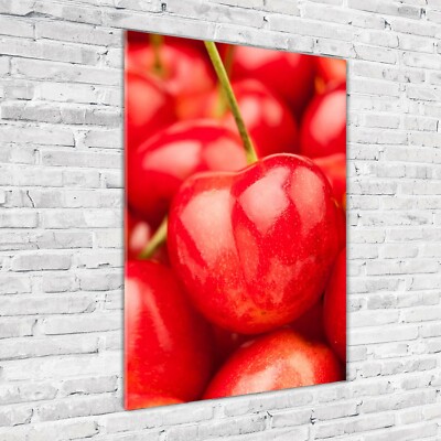 Tulup Planche De Cuisine En Verre 80x52 - Cerises Et Eau