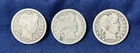 3 Coin Barber Quarter Lot 1898 1908D 1911