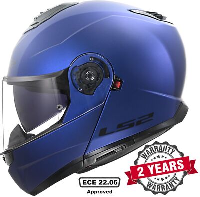 LS2 FF908 STROBE II FLIP UP MODULAR MOTORCYCLE CRASH HELMET MATT NAVY BLUE