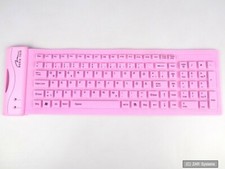 MediaTech rubber silicone USB keyboard rubber keyboard QWERTZ rose pink MT1239P-DE
