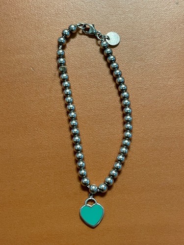 925 STERLING BEADED BRACELET MINI HEART 