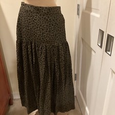 Vintage Escada Skirt olive  black Maxi Size 36 wool feels like cotton