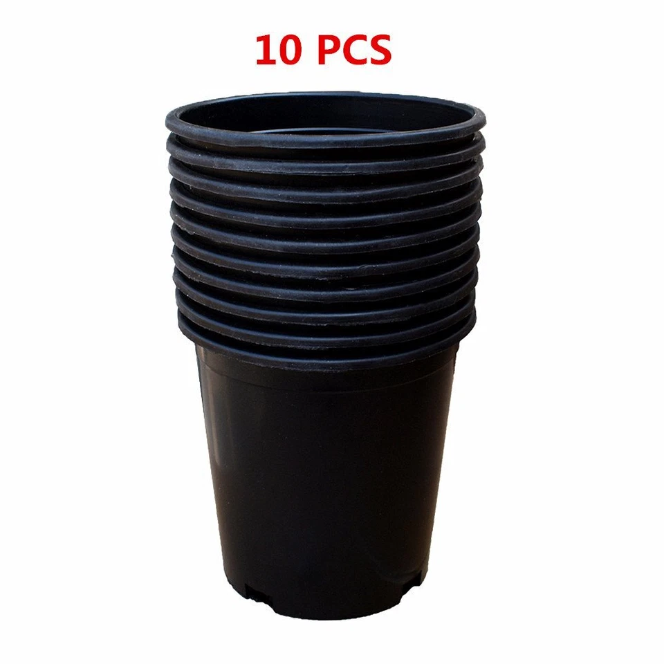 10 Pack 15 Gallon Plastic Nursery Pots Heavy Duty Garden Plant Nutrition Pots - Image 2 of 4