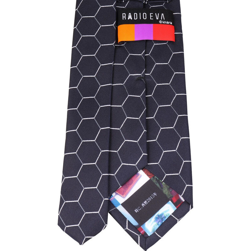 Evangelion Geometric Tie Navy White Gray KONAKA/FUTATA Radio Eva
