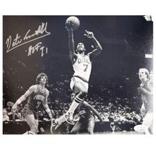 Nate Archibald Signed HOF 91 Inscription Boston Pose 2 Basketball 8x10 Photo JS
