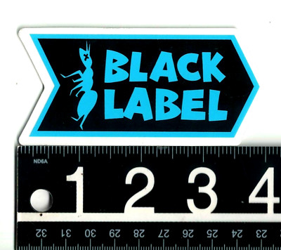 Black Label Skateboards Sticker 4 in x 2 in Black/Blue/Clear Decal
