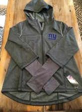 Girls Outerstuff NFL Equinox Layered Funnel Neck Jacket Steel Grey Size M Giants
