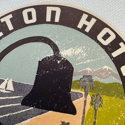 Vintage Hilton Hotel Long Beach California Travel Luggage Label - Picture 2 of 5