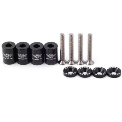 JQSM Billet Aluminum Racing Car Engine Hood Vent Spacer Riser Kits M6x45 Bolt