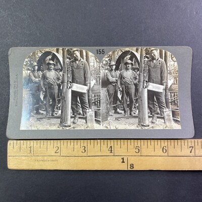 Dumping Nitroglycerine In Oil Well Jackson Penn. Stereoview Antique 1910s X833