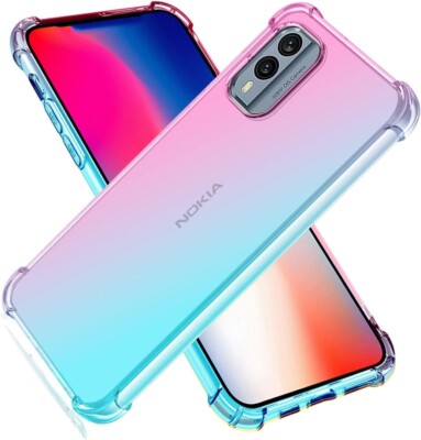 For Nokia C32 Case, Slim Clear Silicone Shockproof Gel Gradient