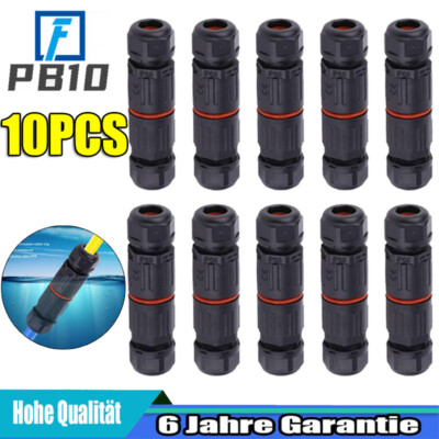 10PCS Kabel Wasserdicht IP68 Verbindungsmuffe Erdkabel Verbindungsbox 3 Polig DE