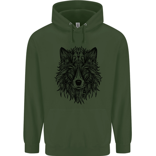 Mandala Tribal Wolf Tattoo Childrens Kids Hoodie - Picture 46 of 80