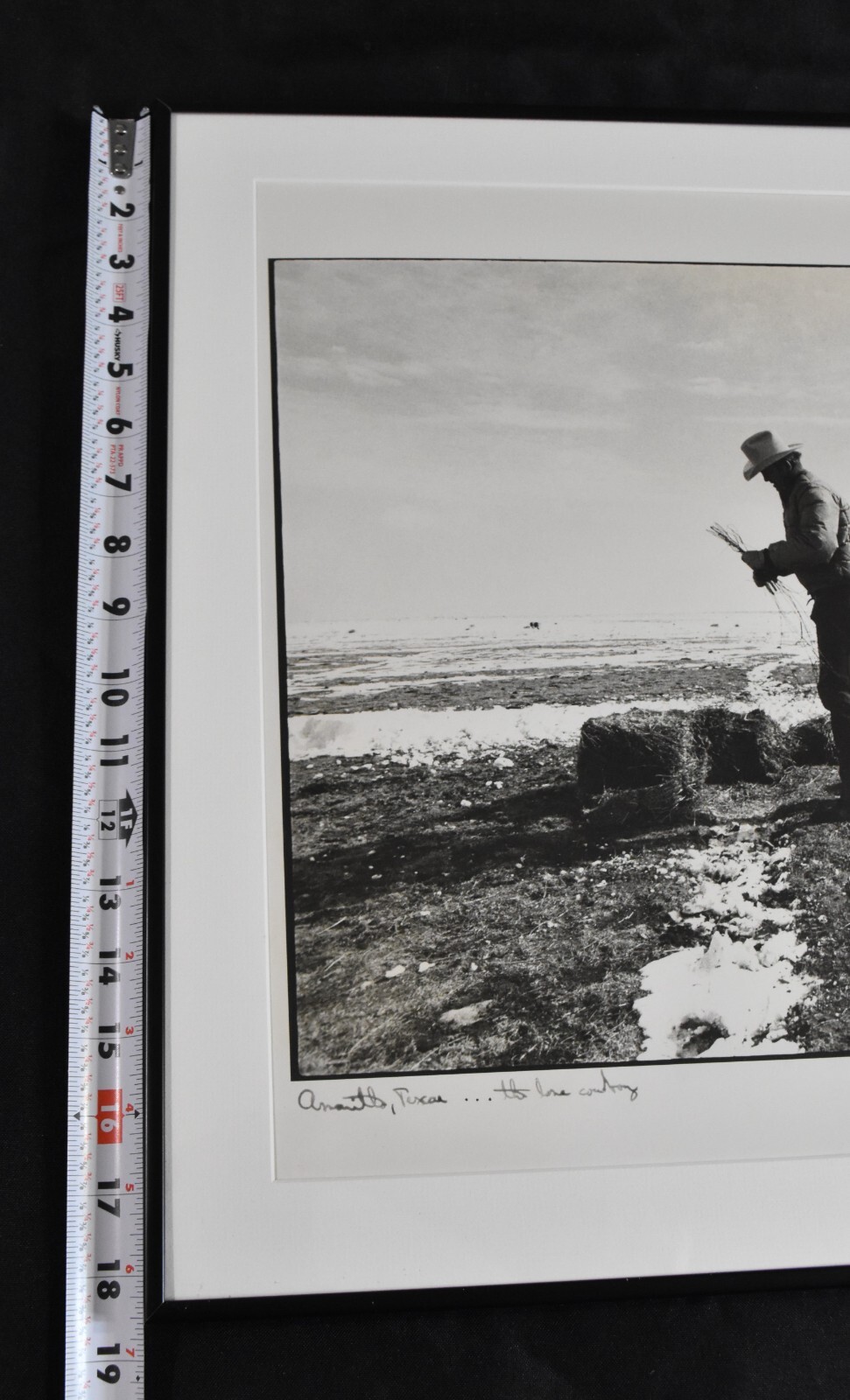 Vtg. Martin HM Schreiber "Cowboy" Photo Print Signed, Amarillo, Texas, 18.5"x23"