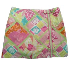 Lilly Pulitzer Pastel Skort Skirt Shorts Flowers Monkey Colorful Girls Size 5