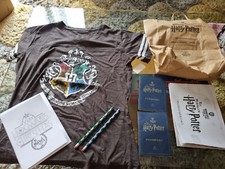 Harry Potter Hogwarts ladies t-shirt in brown size L genuine Warner + gifts v1