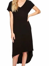 $300 Michael Stars Women's Black Short Sleeve High-Low Strappy A-Line Dress Sz M