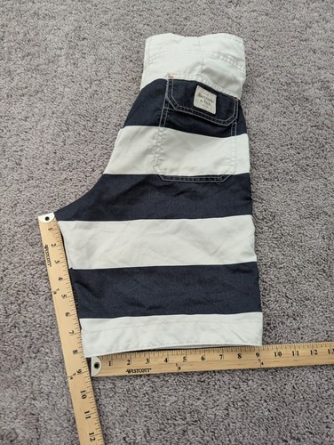 Abercrombie & Fitch Board Shorts Youth Boys Extra Small Striped Black Beach - Picture 8 of 9
