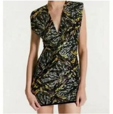 ZARA Multicolor Abstract Sequin Mini Party Dress shoulder Pads XS