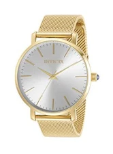 New! Invicta Women's 31070 Angel Quartz Silver Dial Gold Stainless Steel Watch