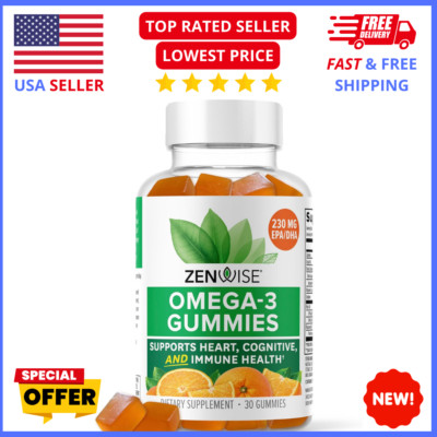 DHA Omega-3 Gummies 200mg: Adult Brain Health & Cognitive Support - Chewable
