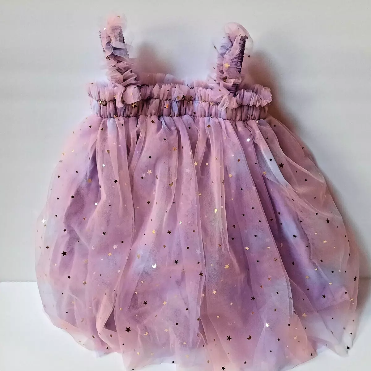 Milk Monster Tulle Moon & Stars Dress || Blue Rainbow 18-24 Months