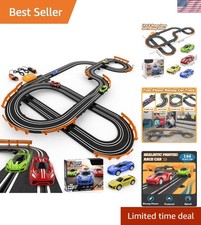 Pista elettrica slot car con doppi controller - set corsa 18,4 piedi per bambini