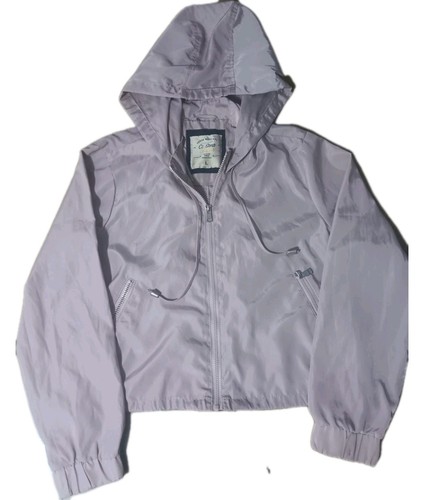 Ci Sono Hooded Lightweight Windbreaker Jacket Full Zip Mauve Girls L