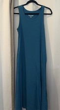 Soft Surroundings Sleeveless Santiago Long Tank Dress Turquoise Blue Aqua Sz PS
