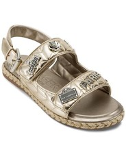 Karl Lagerfeld Paris Charlay Rue Slingback Espadrille Sandals Metallic Size US 6