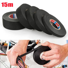 Heat-Resistant Adhesive Cloth Tape for Automotive Wiring - 15M, Multiple Sizes