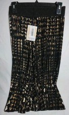 LuLaRoe Floral XS Jill Pleated Skirt Gold Geometric on Black NEW