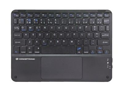 Conceptronic TOBIN01BPT Universal Bluetooth Tastatur QWERTY Portugiesisch Schwarz