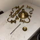 Two  (2) PR Of 5 holder candelabra white metal looks brass it is not brass Le$$$ — photo 2