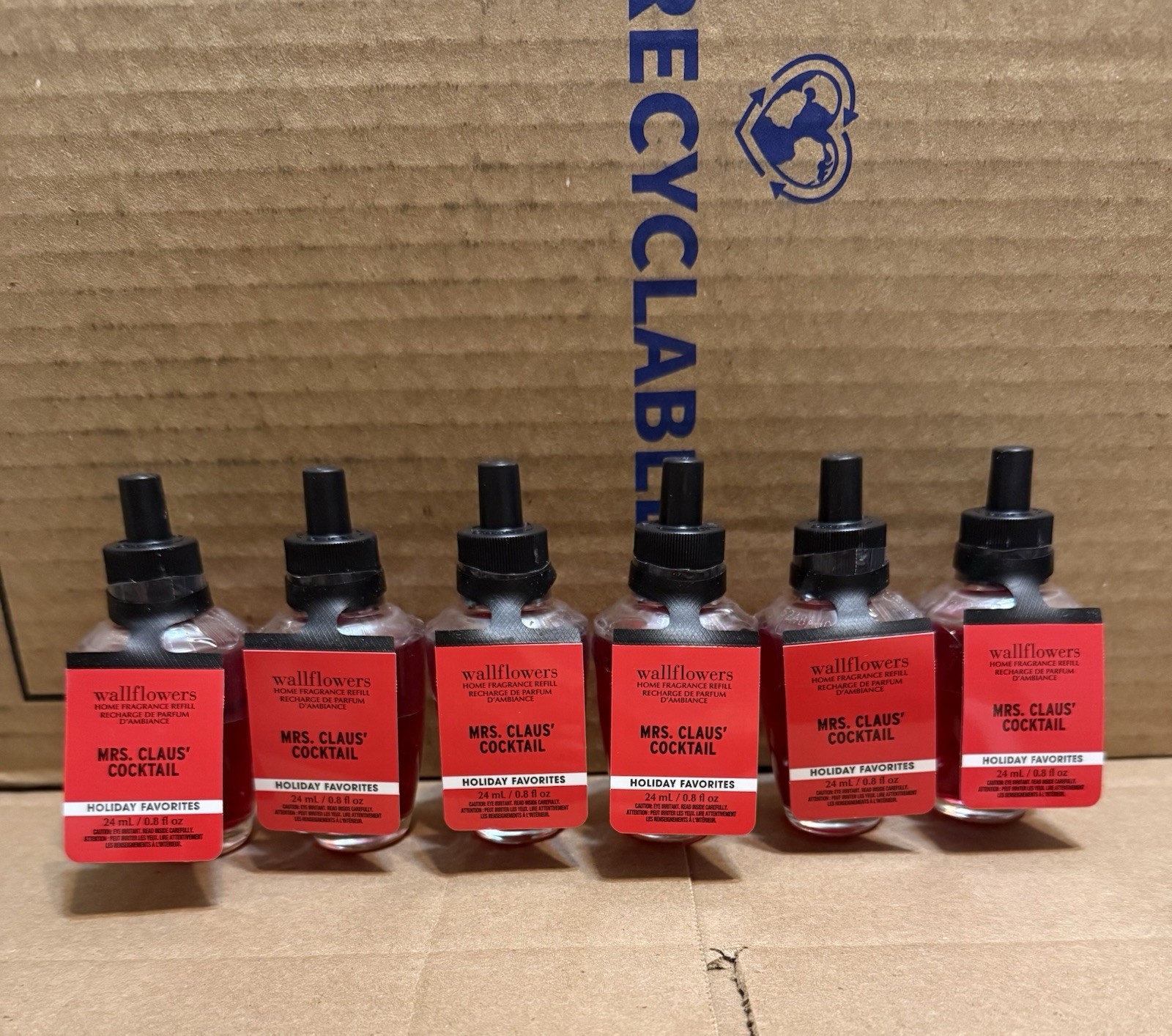 Bath & Body Works Wallflower Refill Bulb Set of 6 MRS CLAUS' COCKTAIL