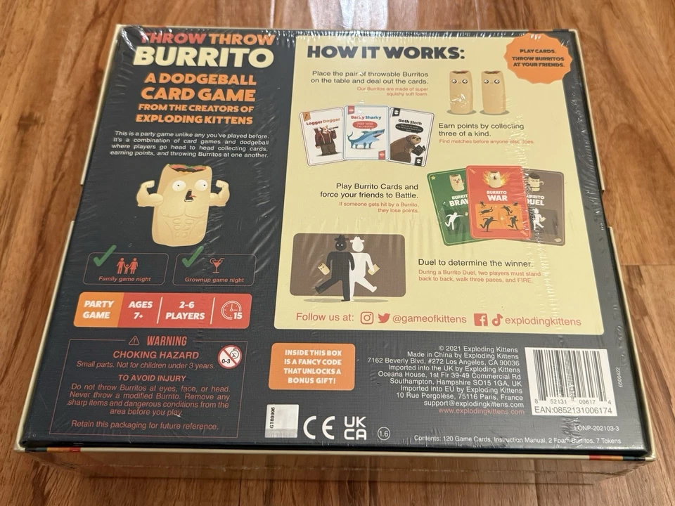 Throw Throw Burrito Dodgeball Card Game By Exploding Kittens Brand New Sealed - Image 2 of 4