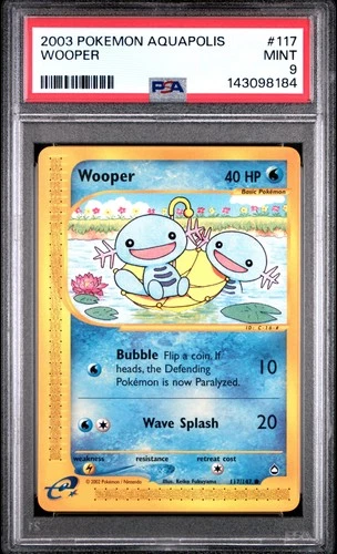 2003 POKEMON AQUAPOLIS #117 WOOPER PSA 9