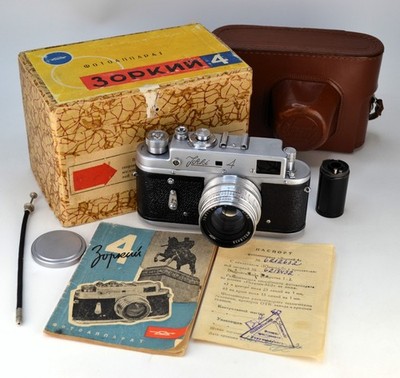 FULLY SERVICED! ITALICS NAME USSR ''ZORKI 4'' RF CAMERA + JUPITER-8 lens, FULL SET