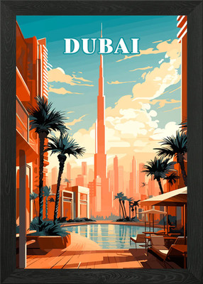 A day in Dubai Framed Wall Art Poster Canvas Print Picture