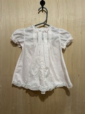 VINTAGE Feltman Bros. Hand Embroidered Infant 2pc Dress Baby Pink