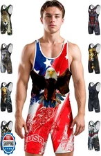 Exxact Sports Sublimated Men's Wrestling Singlet, High-Performance Powerlifti