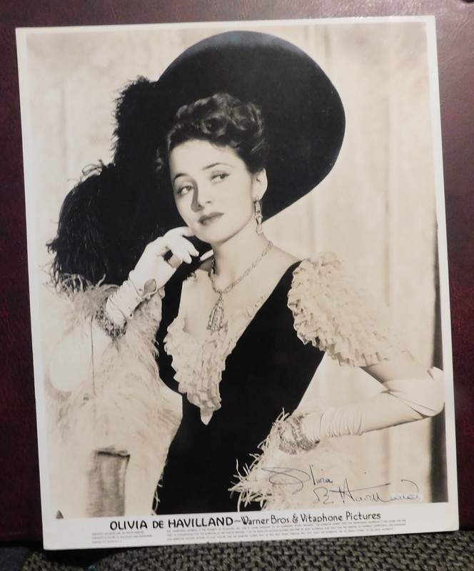 Olivia DeHavilland autographed 8x10 photo with COA of this legendary actress