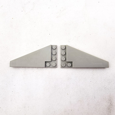Mega Bloks Probuilder F 16 Jet 9764 Wing Fins Lot of 2 Gray Parts Replacement