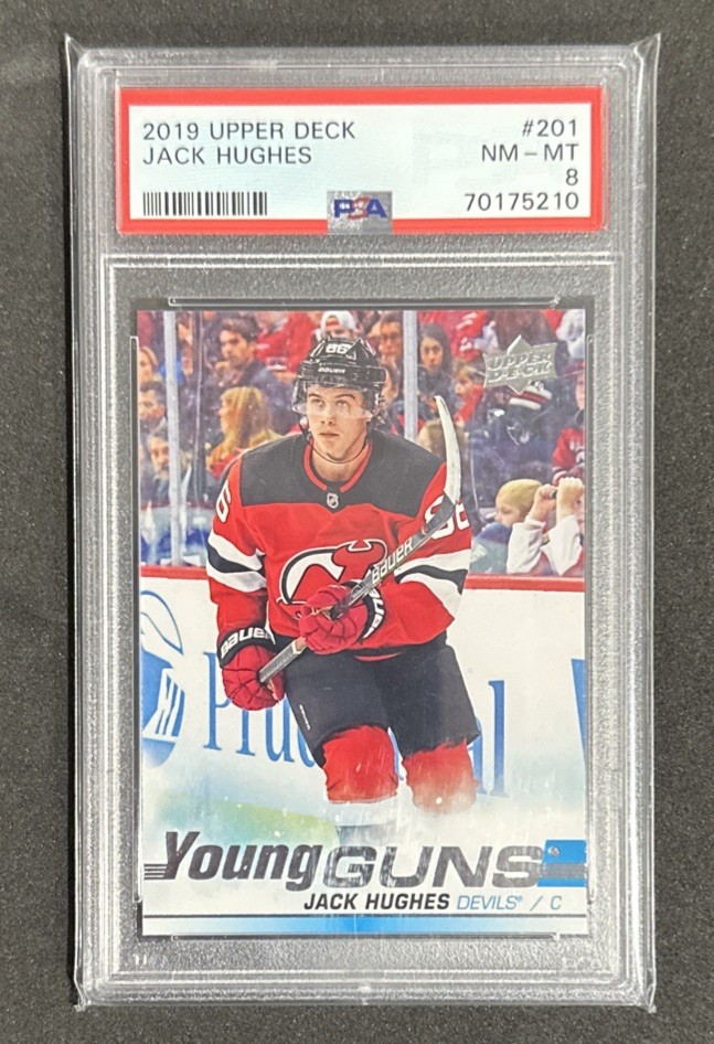 2019-20 Upper Deck Young Guns Jack Hughes #201 PSA 8 NJ Devils (Team USA) 🥇