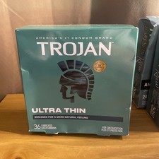 Trojan Ultra Thin Condoms For Ultra Sensitivity, Lubricated, 36 Count Pack