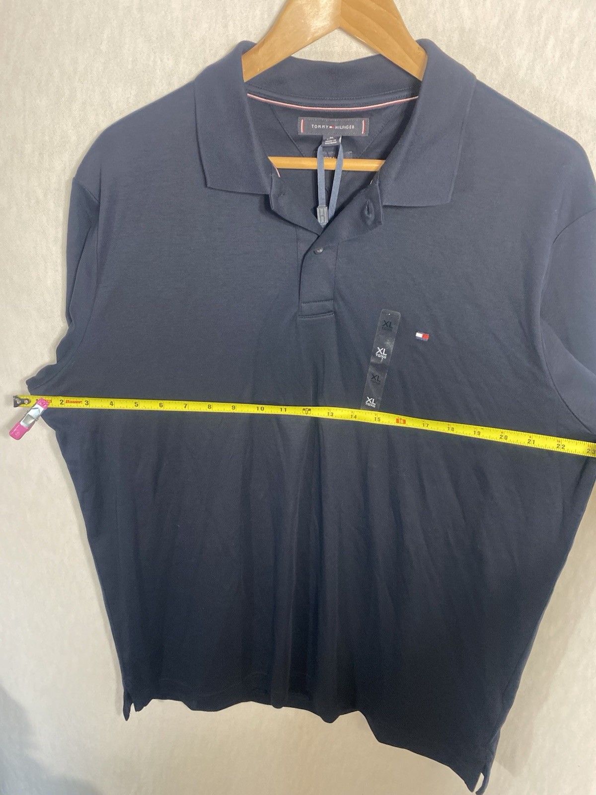 Tommy Hilfiger Men's Slim Fit Stretch Short Sleeve Polo Shirt Navy Size XL NWT thumbnail 10