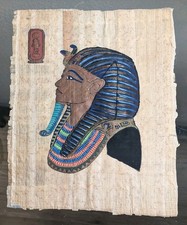 Authentic Hand Painted Ancient Egyptian Papyrus,  Replica From Temple walls 9x7"