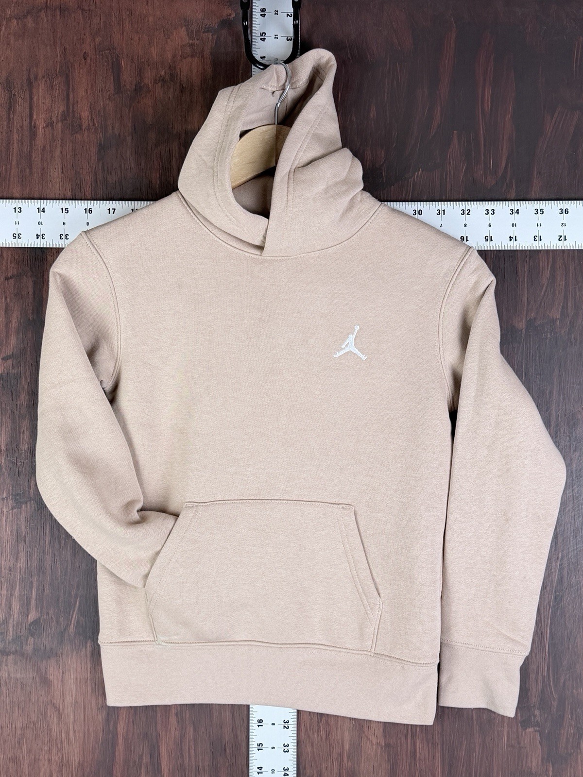 Nike Air Jordan Jumpman Brooklyn Fleece Hoodie Sweatshirt Tan Youth Kids Small